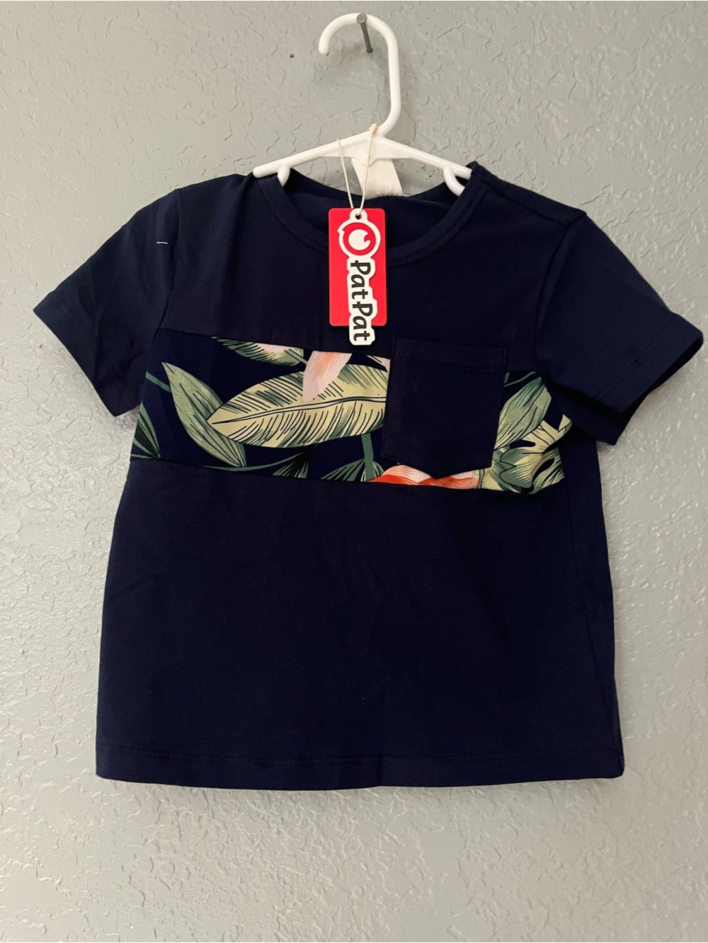 PatPat Navy Boys' Tropical Pocket Tee 2T